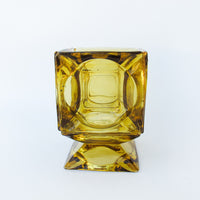 Amber Glass Retro Ashtray