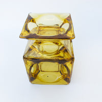 Amber Glass Retro Ashtray
