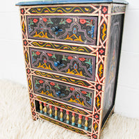 Moroccan Side End Table with Drawers