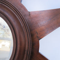 Starburst Mirror with Wood Frame