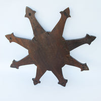 Starburst Mirror with Wood Frame