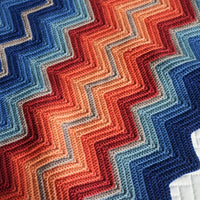 Crochet Knitted Chevron Rainbow Blanket Throw