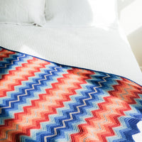 Crochet Knitted Chevron Rainbow Blanket Throw