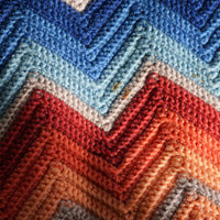 Crochet Knitted Chevron Rainbow Blanket Throw