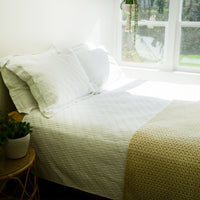 Chevron Knitted Crochet Ivory Throw Blanket