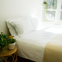 Chevron Knitted Crochet Ivory Throw Blanket