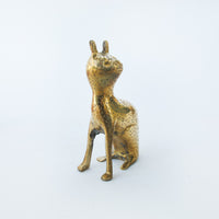 Etched Brass Cat Sculpture Figure