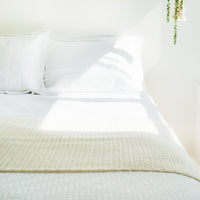 Chevron Knitted Crochet Ivory Throw Blanket