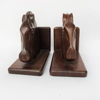 Wood Horse Bookends