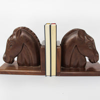 Wood Horse Bookends