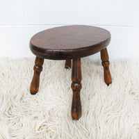 Wood Stool Plant Stand