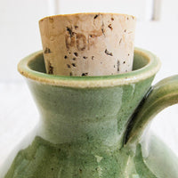 Ceramic Oil Jug Jar with Cork Stopper Made in Portugal