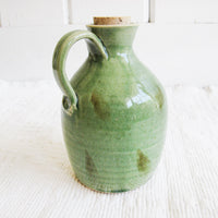 Ceramic Oil Jug Jar with Cork Stopper Made in Portugal