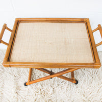 Folding Bamboo Tray Stand with Handles