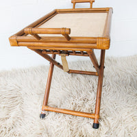 Folding Bamboo Tray Stand with Handles