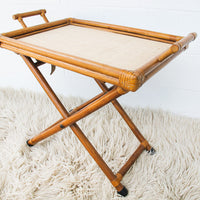 Folding Bamboo Tray Stand with Handles