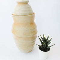 Hand Spun Ceramic Canister Jar with Lid by Teresa Duncan
