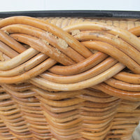 Wicker Coffee Side Table with Glass Top