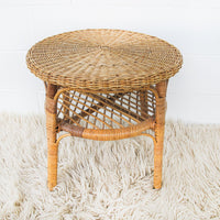 Wicker Side Table Plant Stand Two-Tier