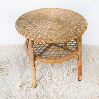 Wicker Side Table Plant Stand Two-Tier