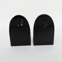 Brass Fan Bookends with Black Enameled Wood Bases