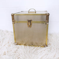 Metallic Chrome and Brass Sheet Metal Wood Trunks (Each Sold Separately)