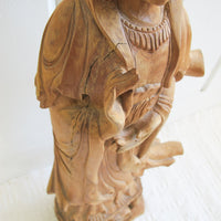 Wood Carving of a Woman Sculpture Statue Buddah