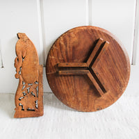 Teak Wood Table Plant Stand with Folding Base