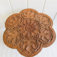 Teak Wood Table Plant Stand with Folding Base