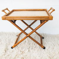 Folding Bamboo Tray Stand with Handles