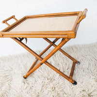 Folding Bamboo Tray Stand with Handles