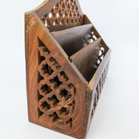Teak Wood Desk Organizer