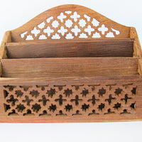 Teak Wood Desk Organizer