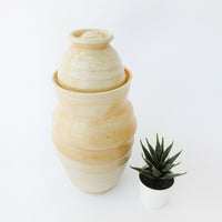 Hand Spun Ceramic Canister Jar with Lid by Teresa Duncan