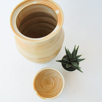 Hand Spun Ceramic Canister Jar with Lid by Teresa Duncan