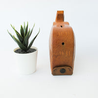 Leather Elephant Piggy Bank Coin Collector Made in Africa