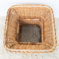 Wicker Coffee Side Table with Glass Top