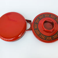 Midcentury Enamelware Pot with Lid