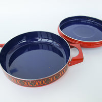 Midcentury Enamelware Pot with Lid