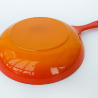 Enamelware Cast Iron Skillet in Orange and White