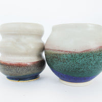 Spun Pottery Creamer and Sugar Set