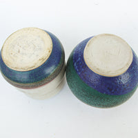 Spun Pottery Creamer and Sugar Set