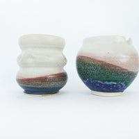 Spun Pottery Creamer and Sugar Set