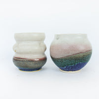 Spun Pottery Creamer and Sugar Set