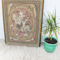 Thai Hand Embroidery Wall Art in Pastel colors