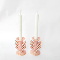 Red Wing Pink Ceramic Candle Sticks