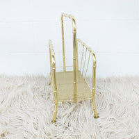 Midcentury Brass Metal Storage Magazine Rack