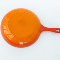 Enamelware Cast Iron Skillet in Orange and White
