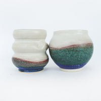 Spun Pottery Creamer and Sugar Set