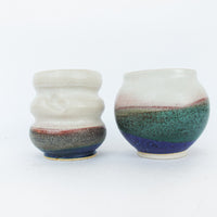 Spun Pottery Creamer and Sugar Set